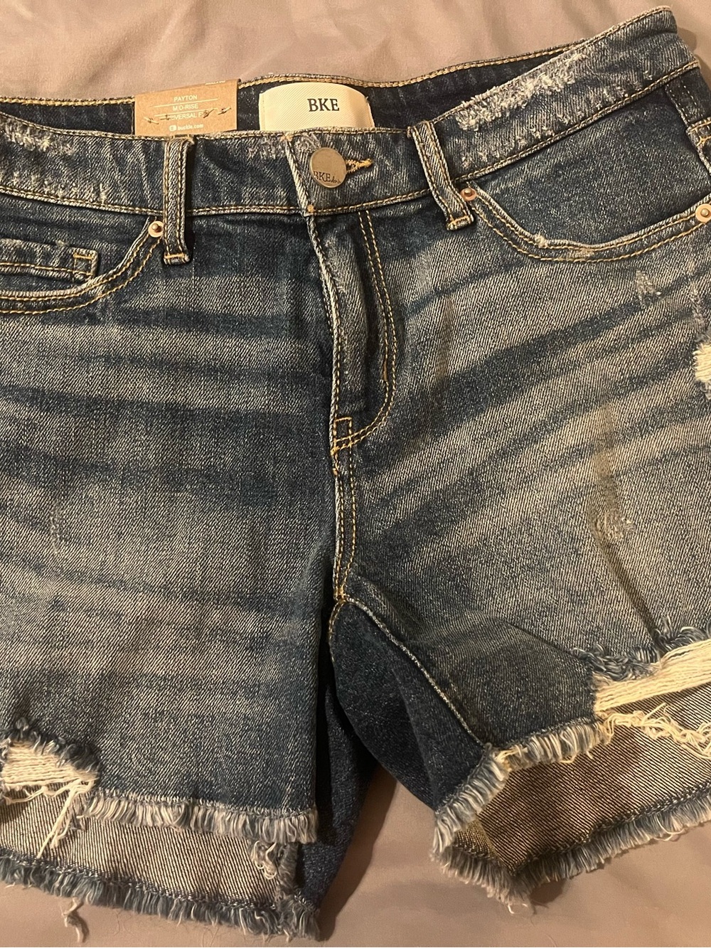 BKE Payton Style Women's Denim Frayed Shorts